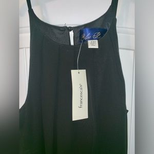 Francesca’s Blue Rain Black Chiffon Maxi Dress